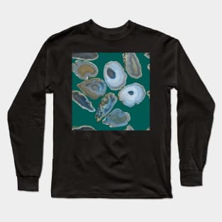 minerals in a cut on a green background Long Sleeve T-Shirt